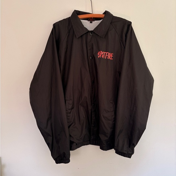 RARE Spitfire X Deathwish skateboards Collab windbreaker button XL men - Picture 2 of 10